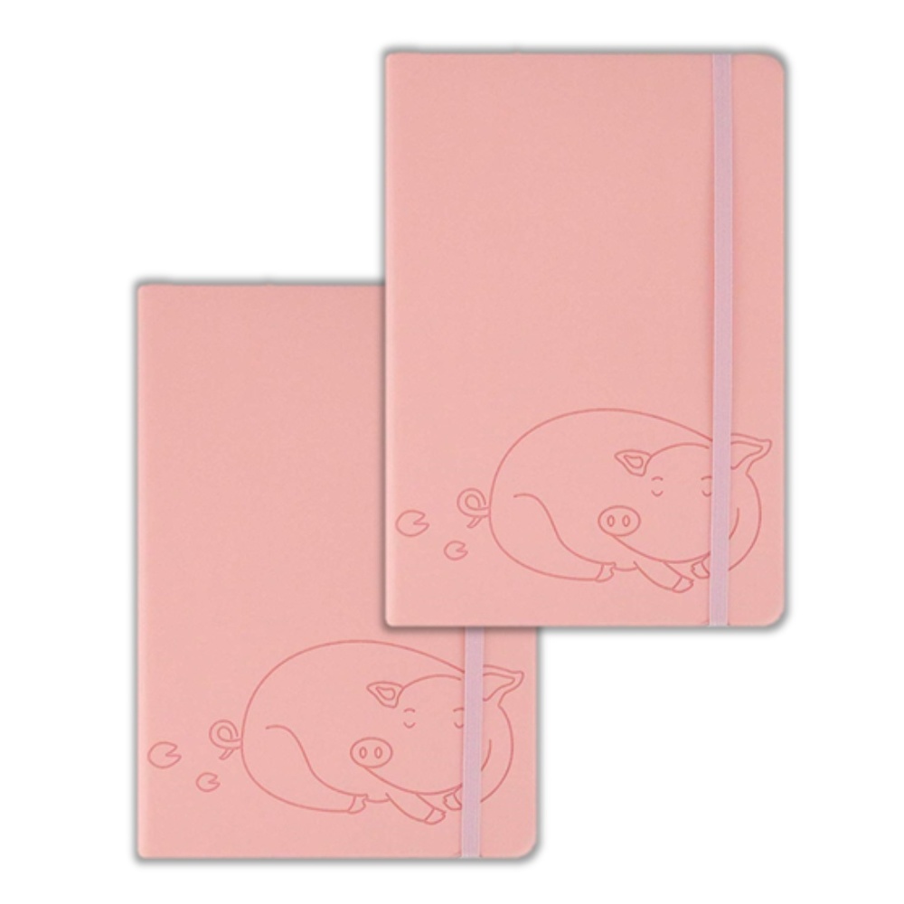 Pink Piggy Soft Touch Cover Banded 2PCS(DOT GRID)